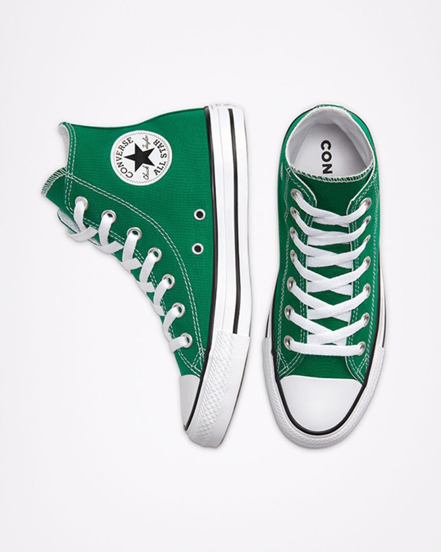 Tenis Converse Chuck Taylor All Star Classicos Cano Alto Masculino Verdes Branco | PT C00371T